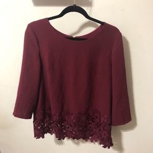 Lace flower detail tunic